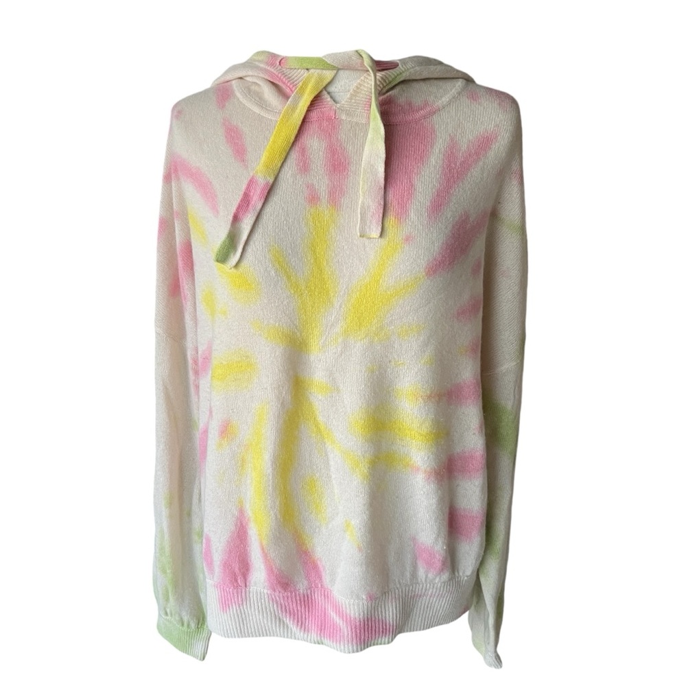 CRUSH Cashmere Pullover Pink Tie-Dye Print Long Sleeve Excellent Pre-Owned Small